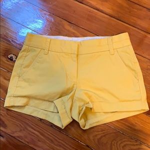 Sz 0 yellow shorts j crew